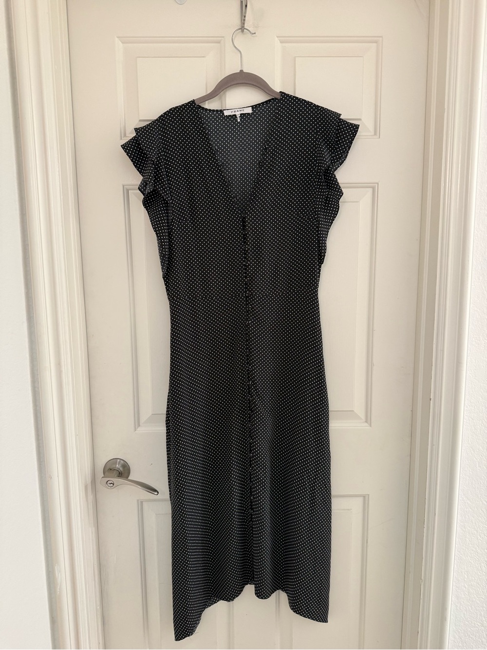 Frame Denim Womens Frame The Polka Dot   Black and white 100% Silk Dress